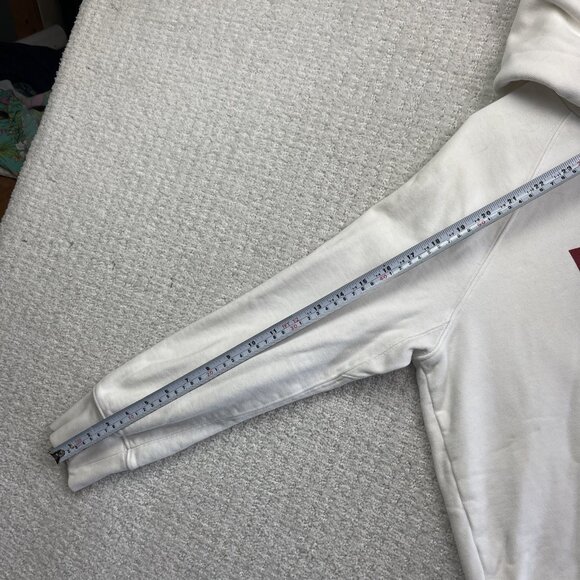 Levi’s White Hoodie Sweatshirt Hooded Levis Logo Red Unisex Small *Stained Read* - Picture 11 of 16
